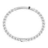 Zancan Bracciale Cosmopolitan Targa in argento dettaglio maglia e chiusura con placca rodiata e spinelli neri EXB703-B