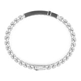 Zancan Bracciale Cosmopolitan Targa dettaglio chiusura e maglia in argento con placca rodiata brunita EXB703-N