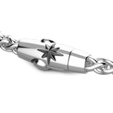 Zancan Bracciale Cosmopolitan Targa dettaglio chiusura tubolare a pressione con motivo stella a otto punte in argento EXB705