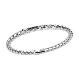 Zancan Bracciale Cosmopolitan Targa uomo in argento 925 con catena veneziana e spinelli neri centrali EXB824