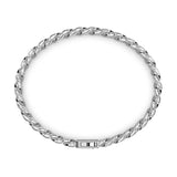 Zancan Bracciale Cubane Grumetta argento 925 vista dall'alto dettaglio maglie striate e chiusura centrale ESB049-B