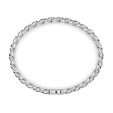 Zancan Bracciale Cubane Grumetta argento vista dall'alto, dettaglio catena grumetta intrecciata e chiusura ESB049-N