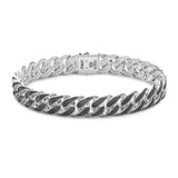 Zancan Bracciale Cubane Grumetta uomo in argento 925 con maglie striate e brunite, chiusura a scatto ESB049-N