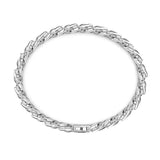 Zancan Bracciale Cubane Grumetta argento 925 vista dall'alto dettaglio chiusura a scatto e maglie striate ESB051-B