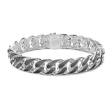 Zancan Bracciale Cubane Grumetta uomo in argento 925 con maglie striate e finitura brunita, chiusura a scatto ESB051-N