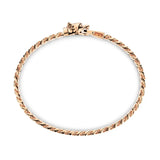 Zancan Bracciale Cubane Grumetta vista laterale maglia intrecciata argento placcato oro rosa con chiusura pitbull ESB100-R