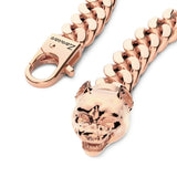 Zancan Bracciale Cubane Grumetta dettaglio chiusura testa pitbull e moschettone con logo inciso in oro rosa ESB100-R