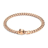 Zancan Bracciale Cubane Grumetta uomo in argento placcato oro rosa con chiusura testa pitbull, maglia groumette ESB100-R