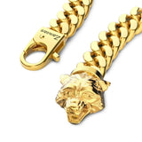 Zancan Bracciale Cubane Grumetta dettaglio chiusura testa di lupo scolpita e moschettone con logo inciso ESB101-G