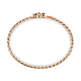 Zancan Bracciale Cubane Grumetta argento oro rosa vista laterale dettaglio maglia intrecciata e chiusura testa di lupo ESB101-R