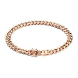 Zancan Bracciale Cubane Grumetta uomo in argento placcato oro rosa 18kt con maglia groumette e chiusura lupo ESB101-R