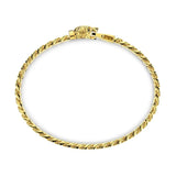 Zancan Bracciale Cubane Grumetta argento dorato vista laterale dettaglio maglia intrecciata e chiusura tigre ESB102-G