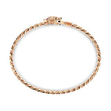 Zancan Bracciale Cubane Grumetta vista laterale catena grumetta argento oro rosa con dettaglio chiusura tigre ESB102-R