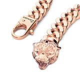 Zancan Bracciale Cubane Grumetta dettaglio testa di tigre e chiusura a moschettone in argento oro rosa 18kt ESB102-R