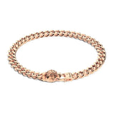 Zancan Bracciale Cubane Grumetta uomo in argento trattamento oro rosa 18kt con chiusura testa di tigre ESB102-R