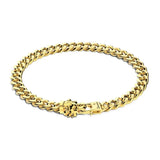 Zancan Bracciale Cubane Grumetta uomo in argento dorato 18kt maglia groumette con chiusura testa di leone ESB103-G