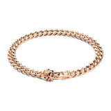 Zancan Bracciale Cubane Grumetta uomo in argento trattamento oro rosa 18kt con chiusura testa di leone ESB103-R