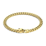 Zancan Bracciale Cubane Grumetta uomo in argento dorato 18kt maglia groumette con chiusura testa pantera ESB104-G