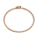 Zancan Bracciale Cubane Grumetta vista laterale maglia grumetta in argento trattamento oro rosa 18kt ESB104-R