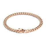 Zancan Bracciale Cubane Grumetta uomo in argento placcato oro rosa 18kt con chiusura testa di pantera ESB104-R