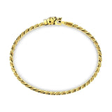 Zancan Bracciale Cubane Grumetta argento dorato vista laterale dettaglio maglia intrecciata e chiusura orso ESB105-G