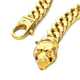 Zancan Bracciale Cubane Grumetta dettaglio chiusura testa d'orso scolpita e moschettone con logo inciso ESB105-G