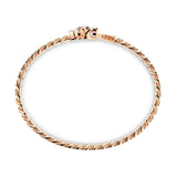 Zancan Bracciale Cubane Grumetta vista laterale catena grumetta argento oro rosa con chiusura decorativa ESB105-R