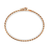 Zancan Bracciale Cubane Grumetta argento oro rosa vista laterale catena intrecciata e chiusura cobra ESB106-R