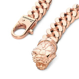 Zancan Bracciale Cubane Grumetta dettaglio chiusura testa cobra e moschettone con logo inciso oro rosa ESB106-R