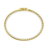 Zancan Bracciale Cubane Grumetta argento dorato vista laterale maglia intrecciata e chiusura decorata ESB107-G