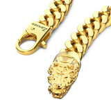 Zancan Bracciale Cubane Grumetta dettaglio chiusura testa di coccodrillo e logo inciso su argento dorato ESB107-G