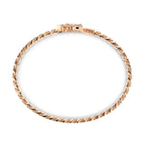 Zancan Bracciale Cubane Grumetta in argento oro rosa 18kt vista laterale dettaglio maglia intrecciata e chiusura ESB107-R