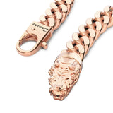 Zancan Bracciale Cubane Grumetta dettaglio chiusura testa di coccodrillo e moschettone con logo inciso oro rosa ESB107-R