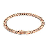 Zancan Bracciale Cubane Grumetta uomo in argento trattamento oro rosa 18kt con maglia groumette e chiusura coccodrillo ESB107-R