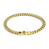 Zancan Bracciale Cubane Grumetta uomo in argento dorato 18kt maglia groumette con chiusura aquila ESB108-G