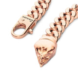 Zancan Bracciale Cubane Grumetta dettaglio chiusura testa d'aquila e moschettone con logo in argento oro rosa ESB108-R