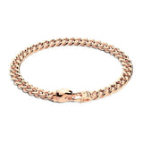 Zancan Bracciale Cubane Grumetta uomo in argento trattamento oro rosa 18kt con chiusura testa d'aquila ESB108-R