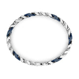 Zancan Bracciale Cubane Grumetta vista posteriore dettaglio interno maglie argento e smalto blu ESB118