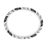 Zancan Bracciale Cubane Grumetta vista dall'alto dettaglio maglie intrecciate in argento e ceramica nera ESB119