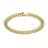 Zancan Bracciale Cubane Grumetta uomo in argento rodiato oro giallo 18kt, maglia grumetta con logo e stella EXB660-OG