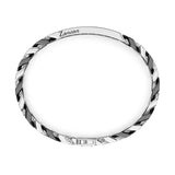 Zancan Bracciale Cubane Targa vista dall'alto, maglia grumetta argento e ceramica nera con incisione logo Zancan ESB114-NE