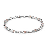 Zancan Bracciale Eternity 925 Catena uomo in argento 925 con sfere zigrinate in oro rosa 18kt EXB878