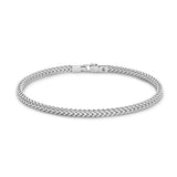 Zancan Bracciale Eternity 925 Grumetta uomo in argento 925 maglia chevron con chiusura a scatto EXB897