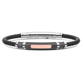 Zancan Bracciale Eternity Titanium Silicone uomo in titanio, oro rosa 18kt e silicone intrecciato nero ETB145