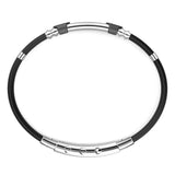 Zancan Bracciale Eternity Titanium Silicone vista posteriore chiusura regolabile in acciaio e silicone nero ETB146