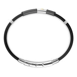 Zancan Bracciale Eternity Titanium Silicone vista posteriore dettaglio chiusura regolabile in acciaio e silicone nero ETB148