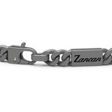 Zancan Bracciale Eternity Titanium Viti dettaglio chiusura e logo inciso su placchetta in titanio con vite oro ETB267