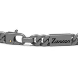 Zancan Bracciale Eternity Titanium dettaglio chiusura con logo Zancan inciso e vite in oro 18kt su titanio ETB250-G