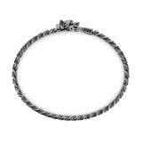 ZANCAN Bracciale Groumette Argento Brunito Chiusura Pitbull lato