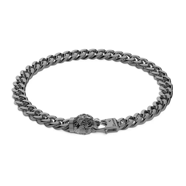 ZANCAN Bracciale Groumette Argento Brunito Chiusura Tigre